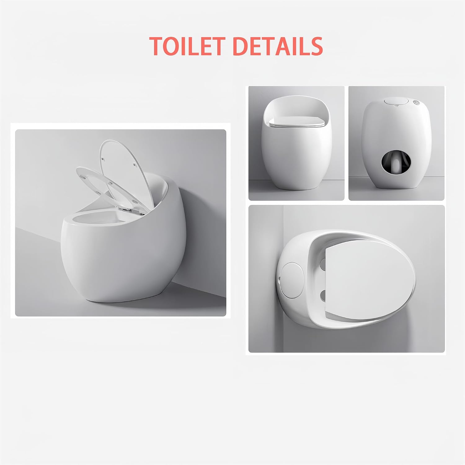 Compact One Piece Toilet, Pressure Assisted Flush 1.45 Gallons GPF Elongated Standard Toilet for Bathroom, 12' Rough-In, Floor Mounted Comfort Height, White (Seat Included)