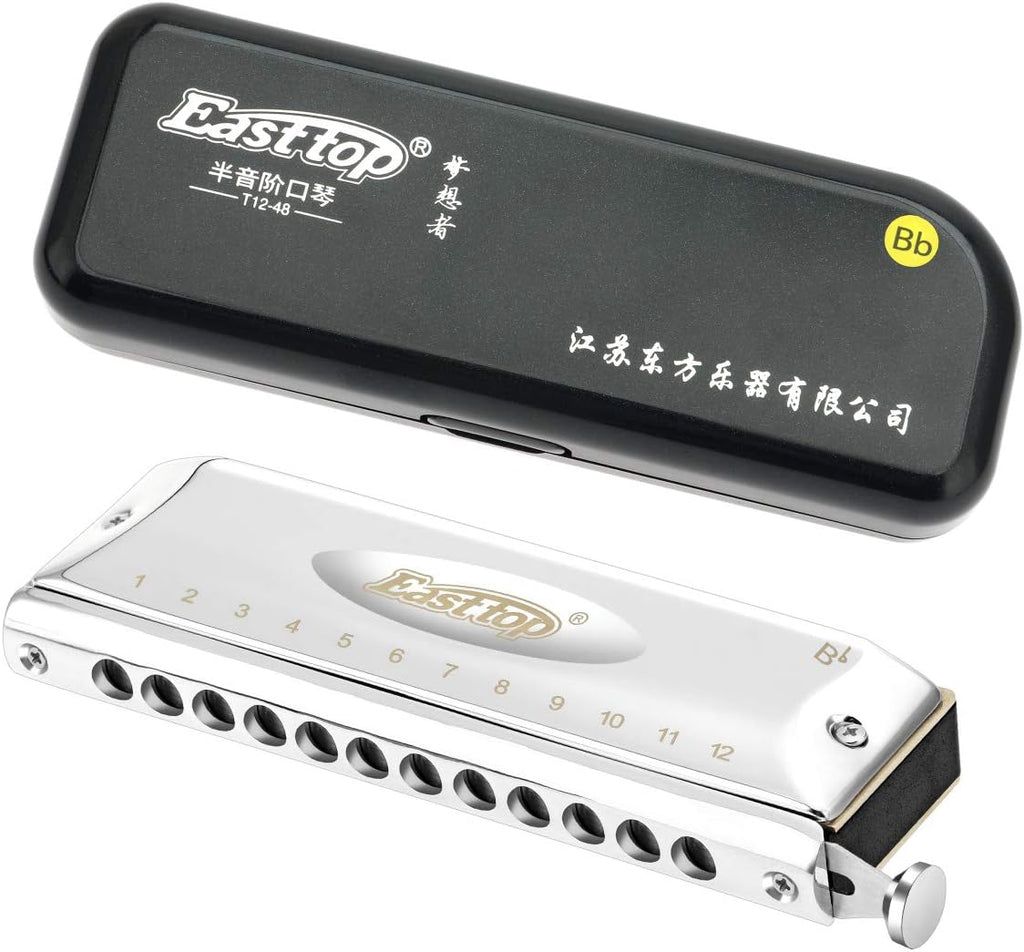 East top Chromatic Harmonica Key of Bb, 12 Holes 48 Tones Chromatic Mouth Organ Harmonica For Adults, Professionals and Students (SL)