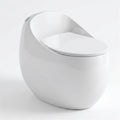 Compact One Piece Toilet, Pressure Assisted Flush 1.45 Gallons GPF Elongated Standard Toilet for Bathroom, 12' Rough-In, Floor Mounted Comfort Height, White (Seat Included)