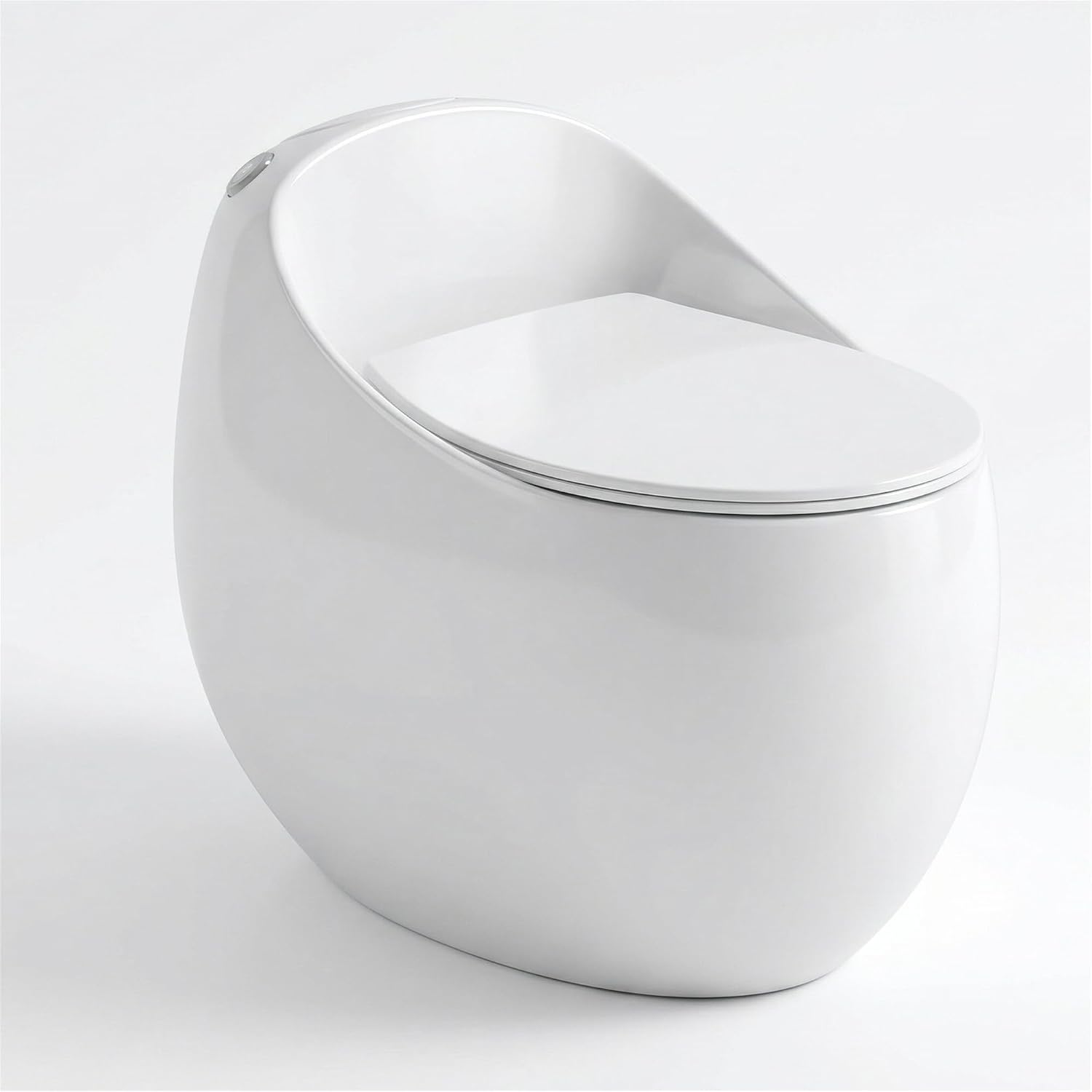 Compact One Piece Toilet, Pressure Assisted Flush 1.45 Gallons GPF Elongated Standard Toilet for Bathroom, 12' Rough-In, Floor Mounted Comfort Height, White (Seat Included)