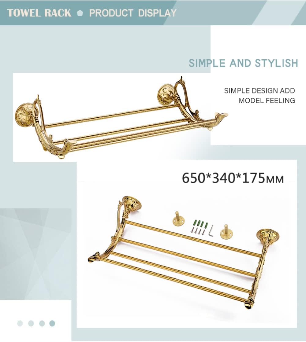 Luxury Gold Bathroom Accessories Set Antique Bathroom Shelves Towel Bar Toilet Paper Holder Cup Soap Holders Toilet Brush Holder,soap Dish (Towel Rack)