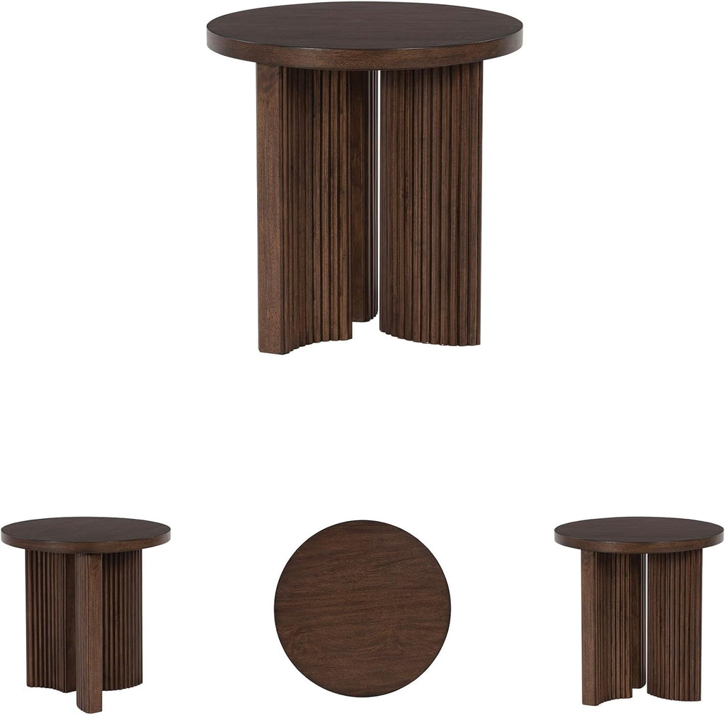 Signature Design by Ashley Korestone Contemporary End Table with Curved Legs, Dark Brown