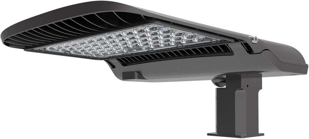 150W LED Parking Lot Light-Commercial Industrial Area Lights 4000K Daylight-Waterproof Pole Shoebox Lighting-Street Area Lights Fixture 19500lm (150W/F2-arm Mount for wall Mount)
