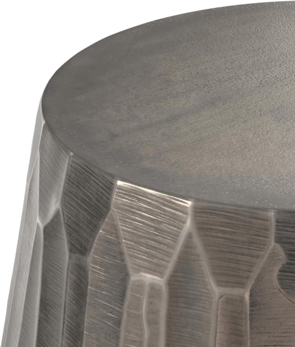 SIMPLIHOME Nellie Metal Table - 19 inch Wide Cast Aluminum Round Side Table in Graphite, Industrial Accent Table for Living Room, Bedroom, or Office with Sculptural Design, Assembled