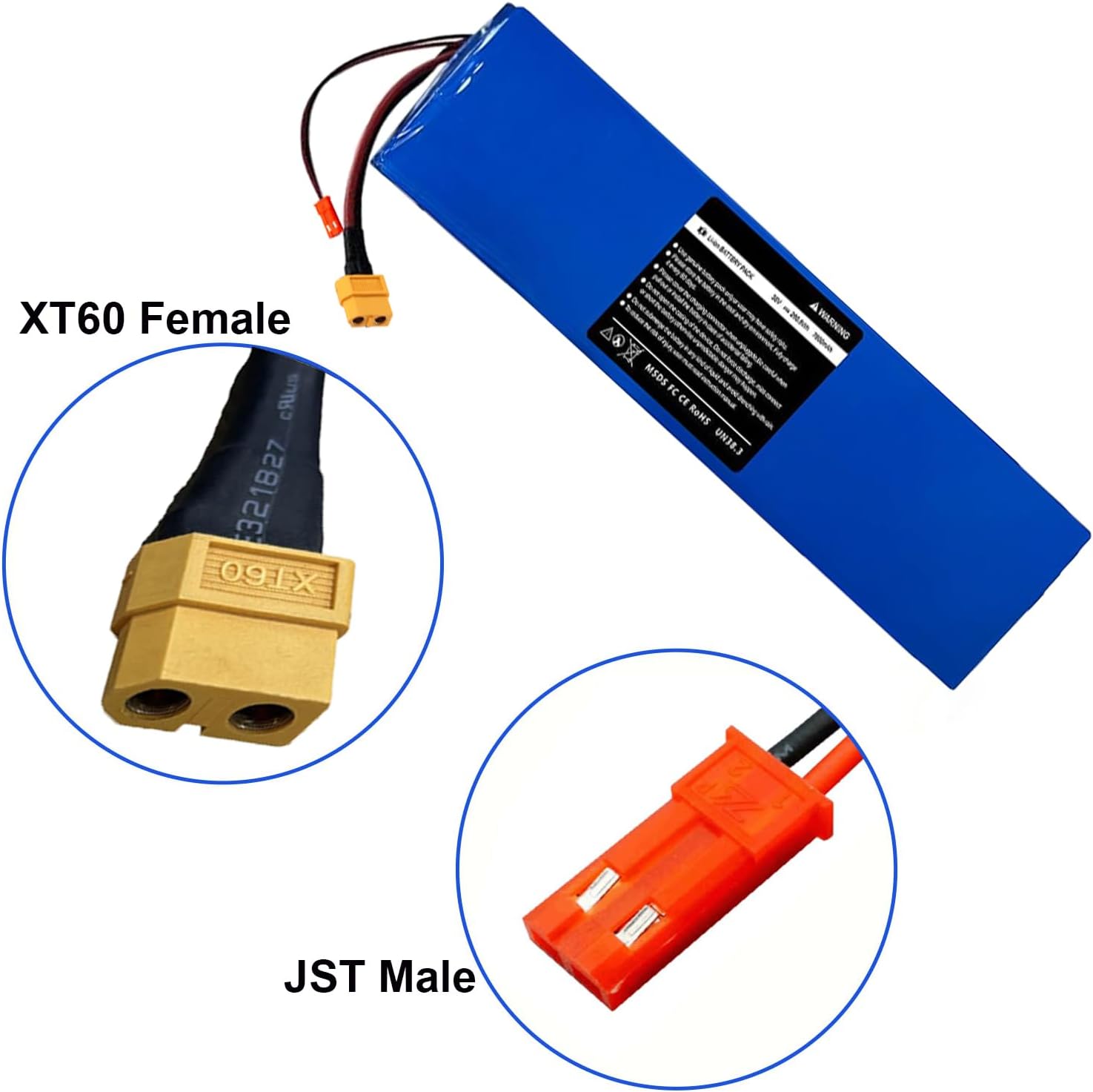 36V E Scooter Replacement Lithium Battery 280.8Wh, 7.8Ah Battery for Hover-1 Journey Folding Scooter Adult, Fit for 400W-750W Motor