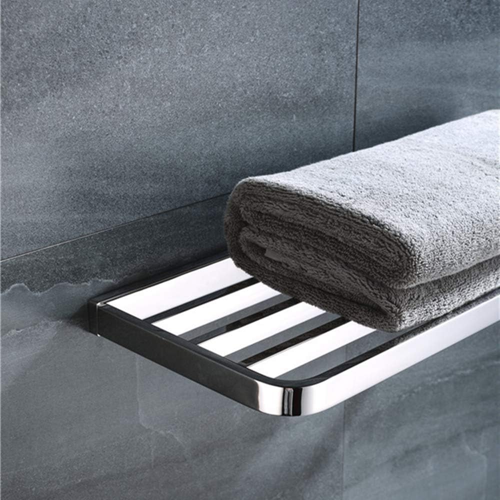 304 Stainless Steel Towel Rail - 24 Inch Single Layer Bathroom Shelf with Modern Silver Chrome Design for Efficient Towel Storage