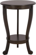 SAFAVIEH Furniture - Mary Pedestal Table - Dark Chocolate - Solid Wood - Farmhouse Pedestal Design - Ideal for Living Room, Entryway, Home Office, 18.1' W x 18.1' D x 26' H (AMH5711F)