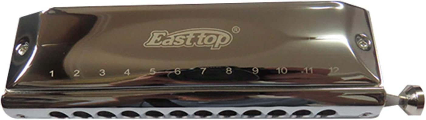 East top Chromatic Harmonica with Brass Comb, 12 Holes 48 Tones Professional Mouth Organ For Adults, Professionals and Students (brass comb)