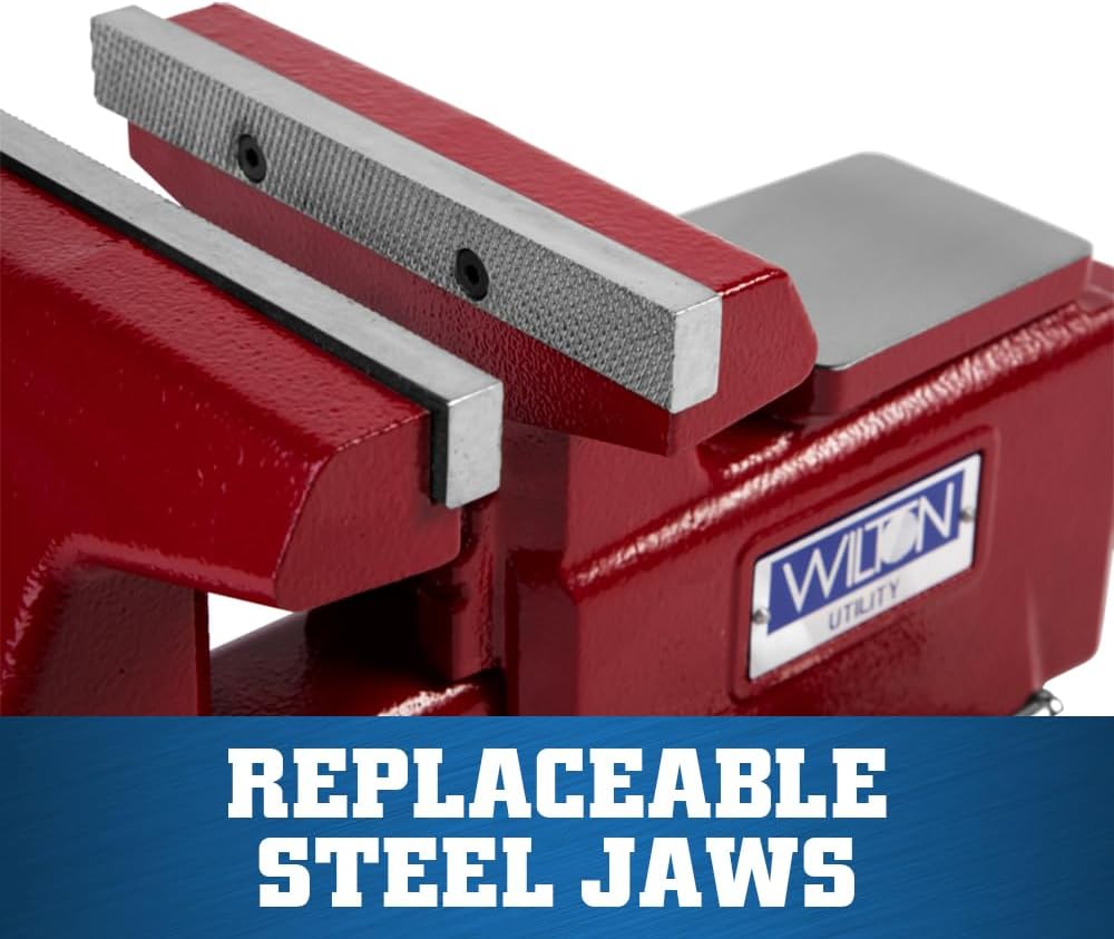 Wilton Utility Bench Vise, 6-1/2' Jaw Width, 6' Jaw Opening, 4' Throat (Model 676U)
