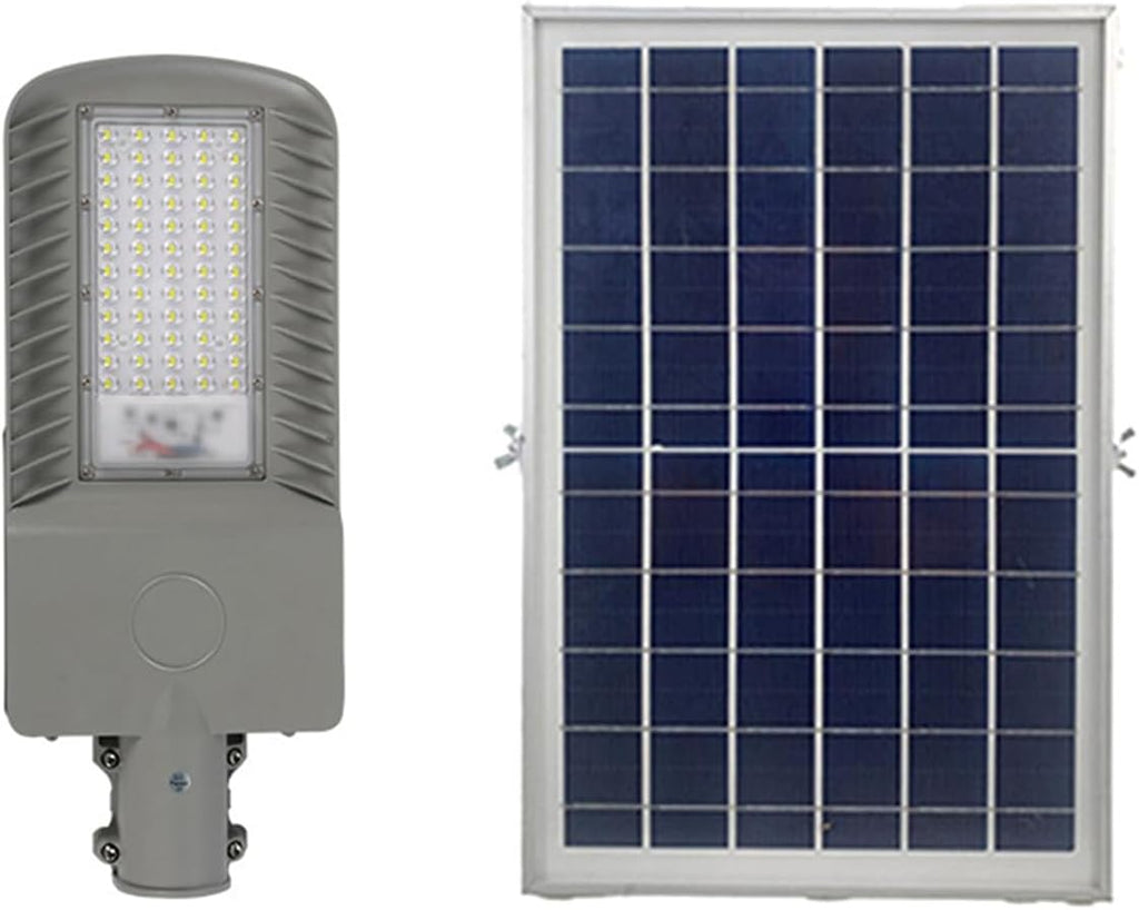 60W Wall Mount Solar Street Light Outdoor, LED Solar Parking Lot Lights with Solar Panels,IP65 Waterproof,Remote Control,Commercial Street & Area Lighting,for Path/Yard/Garden