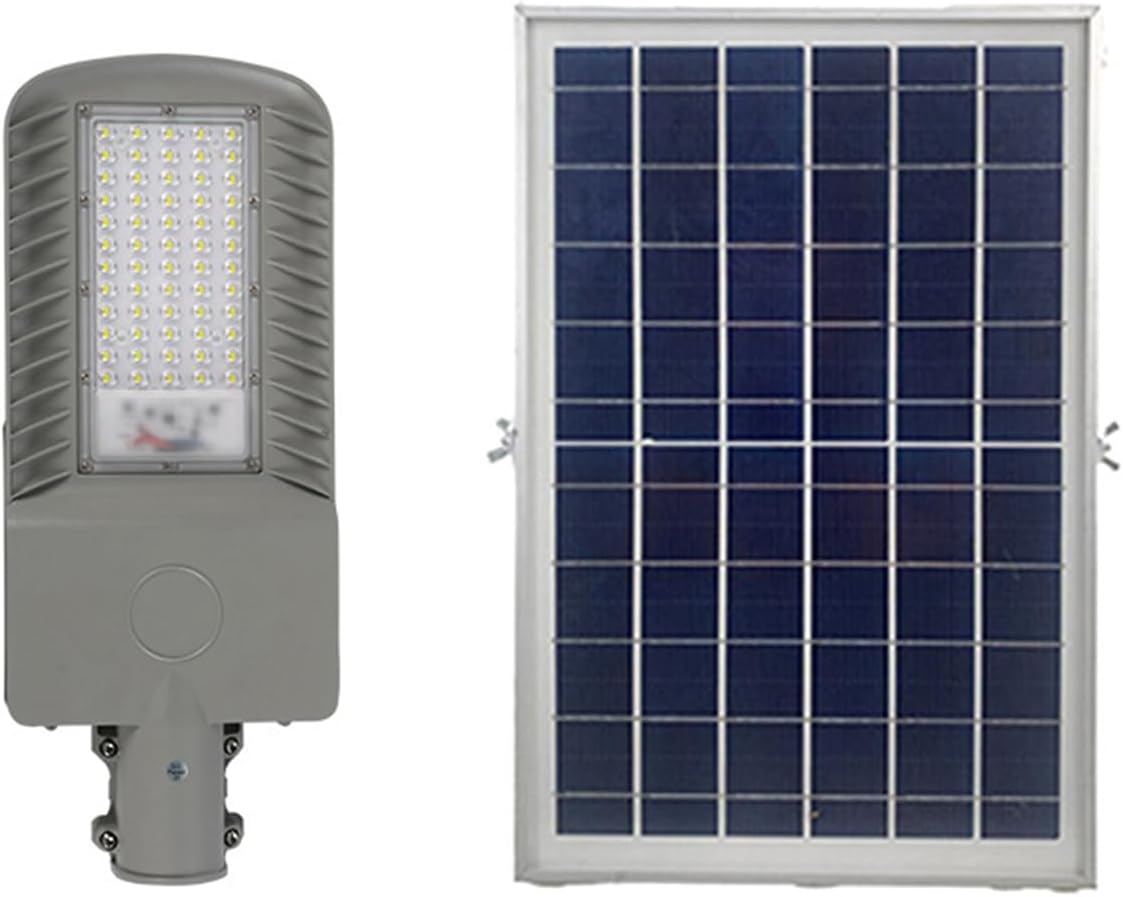 60W Wall Mount Solar Street Light Outdoor, LED Solar Parking Lot Lights with Solar Panels,IP65 Waterproof,Remote Control,Commercial Street & Area Lighting,for Path/Yard/Garden