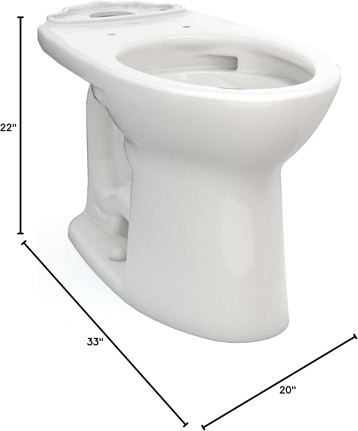 TOTO Drake Elongated TORNADO FLUSH Toilet Bowl with CEFIONTECT, Colonial White - C776CEG#11
