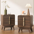 JOINICE, Nightstands Set of 2, Mid Century Modern Nightstand with Drawers, Bedside Tables with Solid Wood Legs, End Side Tables for Bedroom, Small Space,Walnut