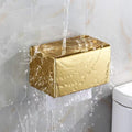 Gold Stainless Steel Toilet Paper Holder & Bathroom Shelves, Stylish Mobile Phone Rack & Paper Towel Holder, Elegant Bathroom Tissue Box nizer Accessories