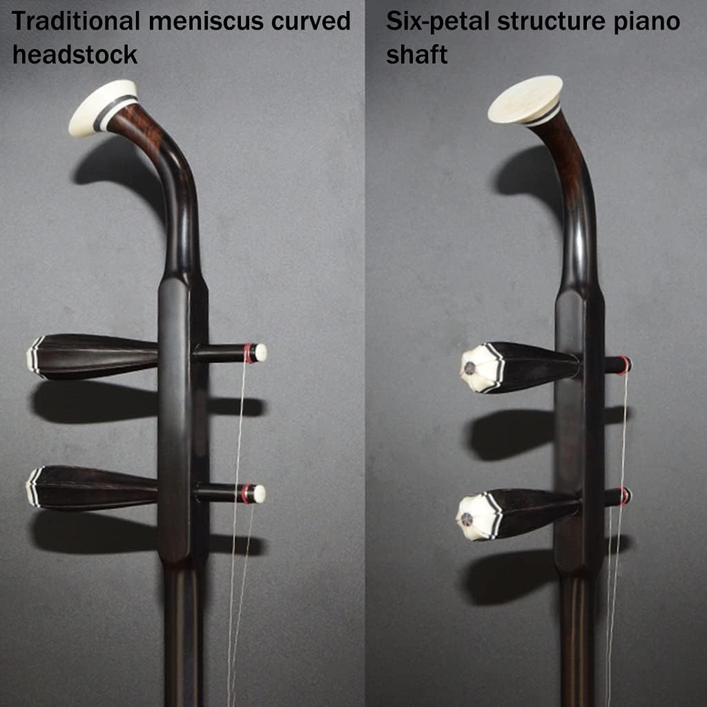 Erhu Chinese Traditional Ethnic Ebony Erhu Musical Instrument Adult Beginners Practice Playing The 2-String Violin Huqin Gift (Color : Black Size : 8213.1cm)