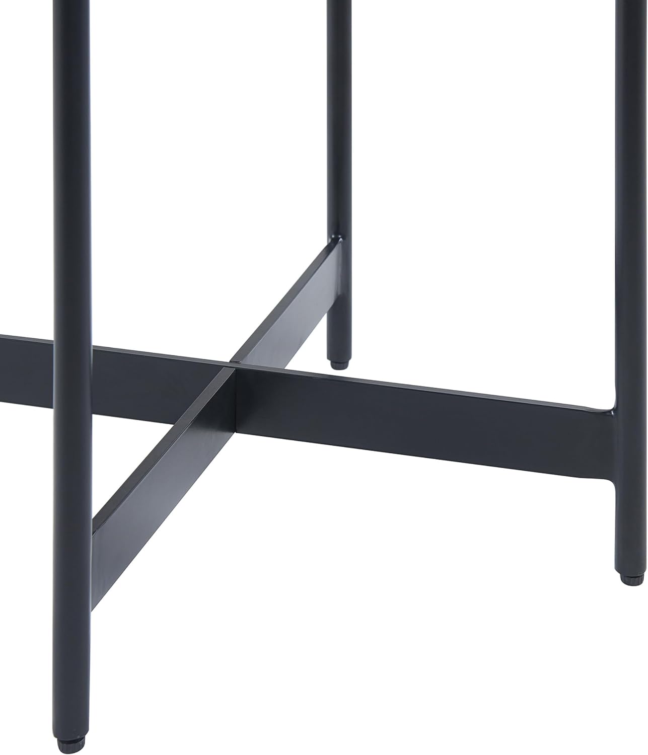 Brookline 20-Inch Round Wood End Table with Concrete Coating and Powder-Coated Iron Legs – Tray Style Top Home Accent for Living Room, Bedroom or Office by Alaterre Furniture (Gray)