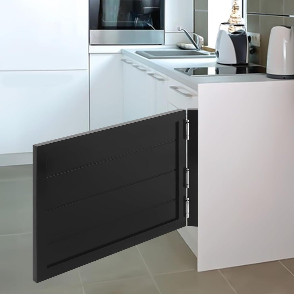 Swinging Door Cafe Doors,Solid Wood Swing Door Interior Saloon Half Partition Doors with 3 Hinges for House Kitchen Shop Entrance Pub Porch(35.4 * 23.6in-Black)