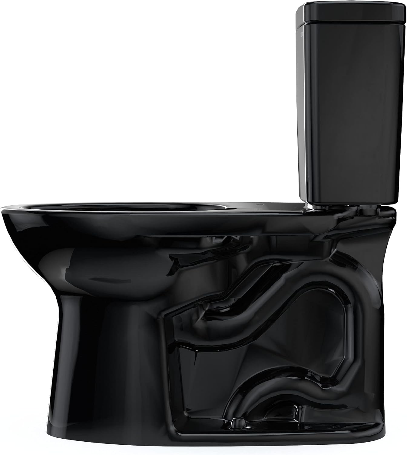 TOTO Drake Two-Piece Elongated 1.28 GPF Universal Height TORNADO FLUSH Toilet, Ebony - CST776CEF#51