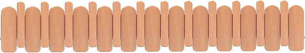 Wall Mounted Piano Key Hanger | Flip Style Hook | Entrance Wall Art Hook, Made of Oak Wood (3 Times Painted, 4 Times Polished) (Arc Beech, 12Hooks)