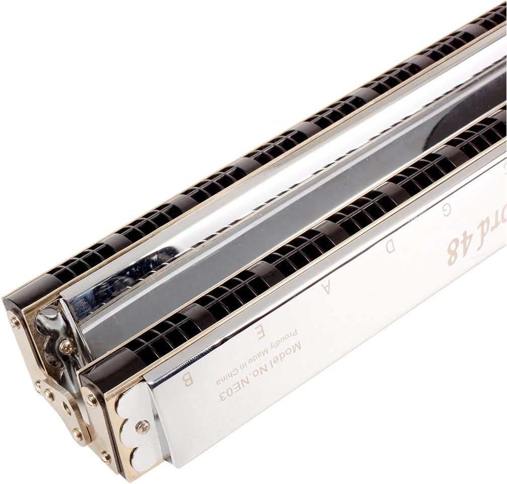 East top 48 Group Chord Harmonica Key of C with Case, Upgrade Chord Mouth Organ Harmonica For Adults, Professional Band Player and Students