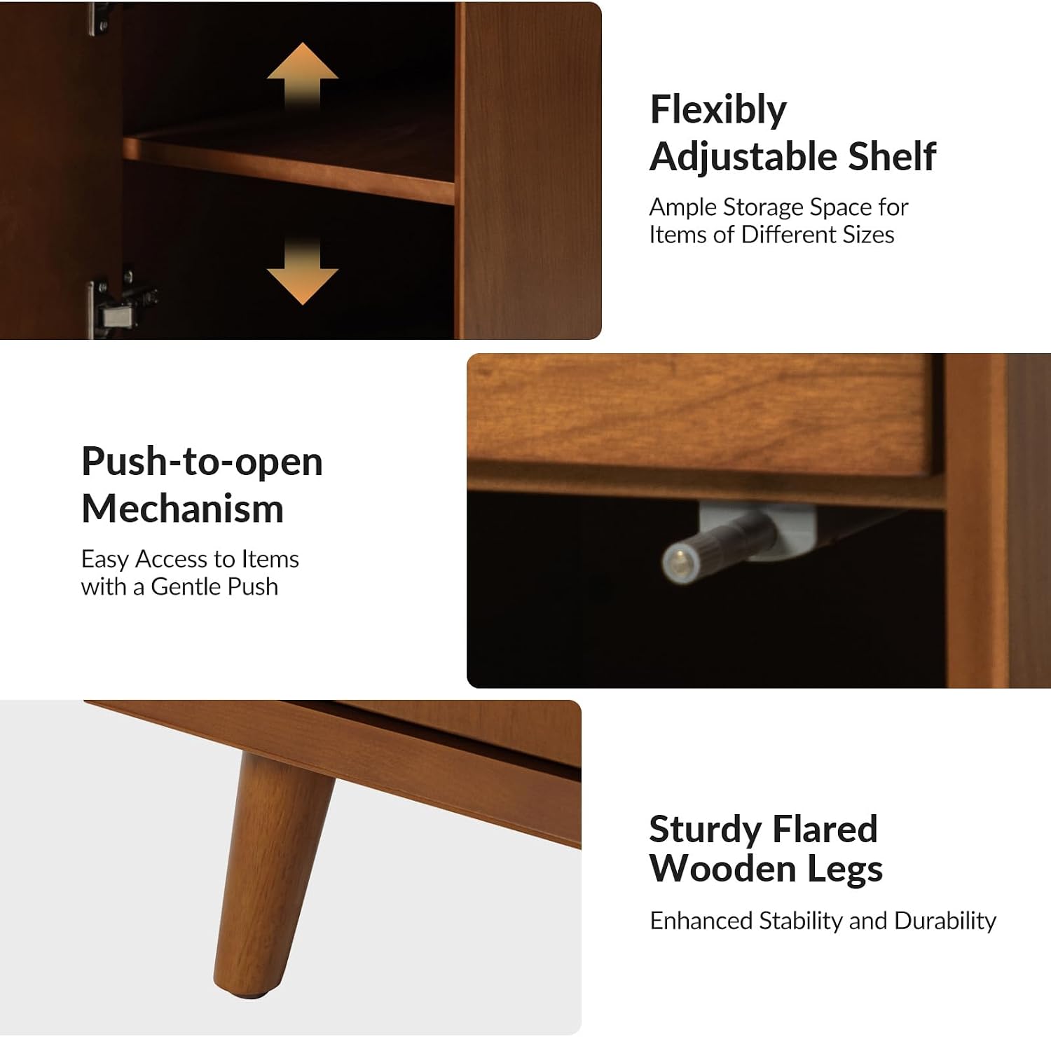 HULALA HOME Side Table with Drawers and Charging Station Set 0f 2, Modern End Table with USB Ports and Outlets, Wooden Night Stand with Storage for Couch,Living Room&Bedroom(Acorn