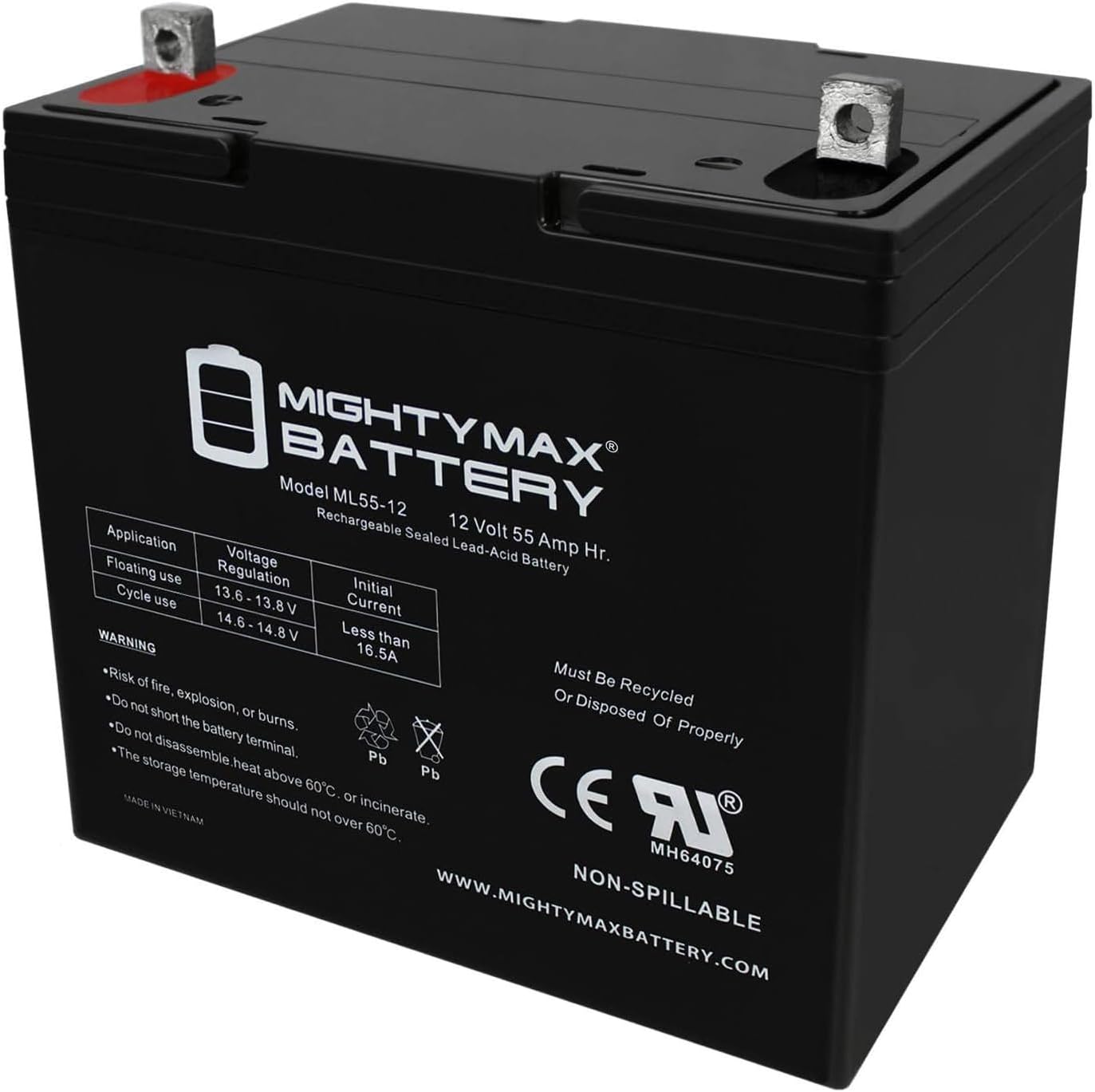 Mighty Max Battery 12V 55AH 45825 Battery Scooter Wheelchair Mobility Deep Cycle