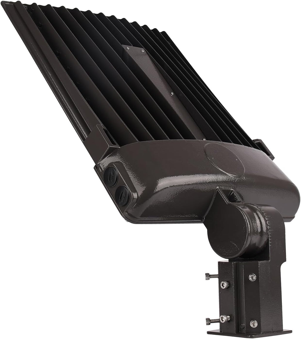 Power Switchable 200W 240W 300W LED Shoebox Light 3000K 4000K 5000K CCT Adjustable Outdoor Commercial Parking Lot Street Yard Area Lighting Fixtures 110-277V (AM Slip Fitter Bracket)