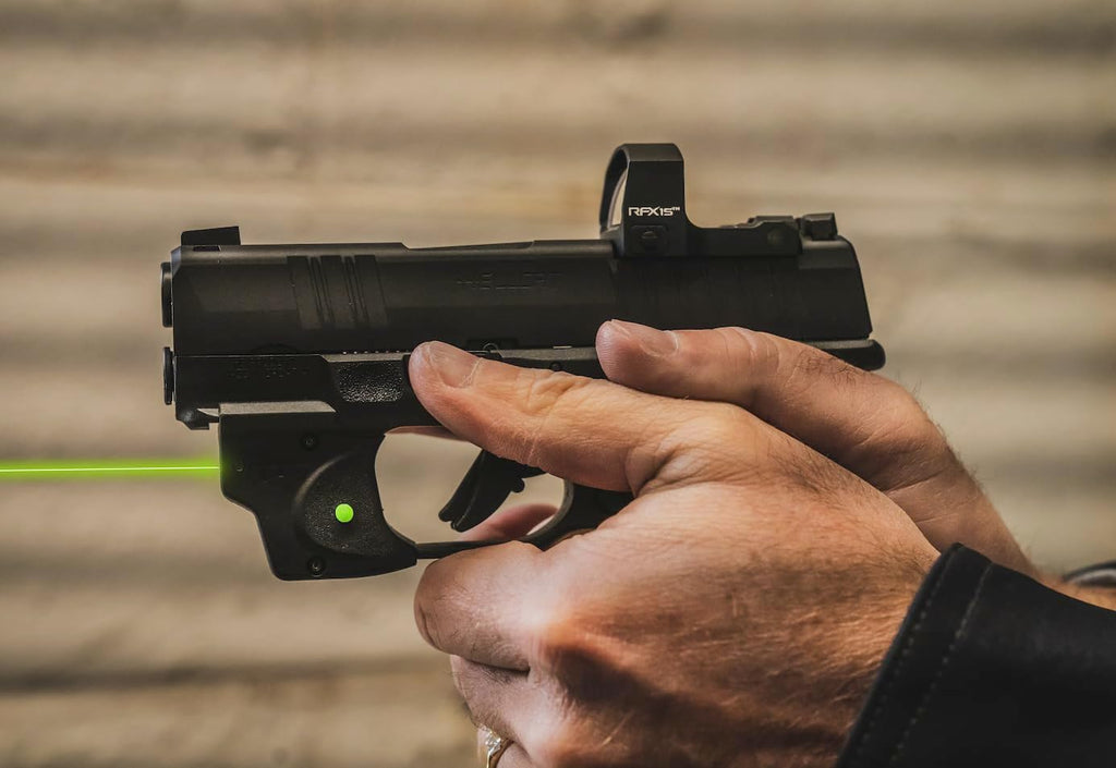 Viridian E Series Green Laser Sight, Custom Gun Fits, Railed or Non-Railed Pistols, Class 3R Green Laser Sight, 5mW Output