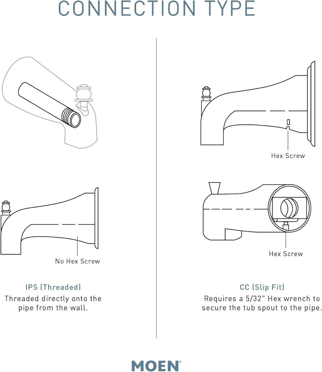 Cia 3347BL Tub Spout with Slip-fit CC Connection