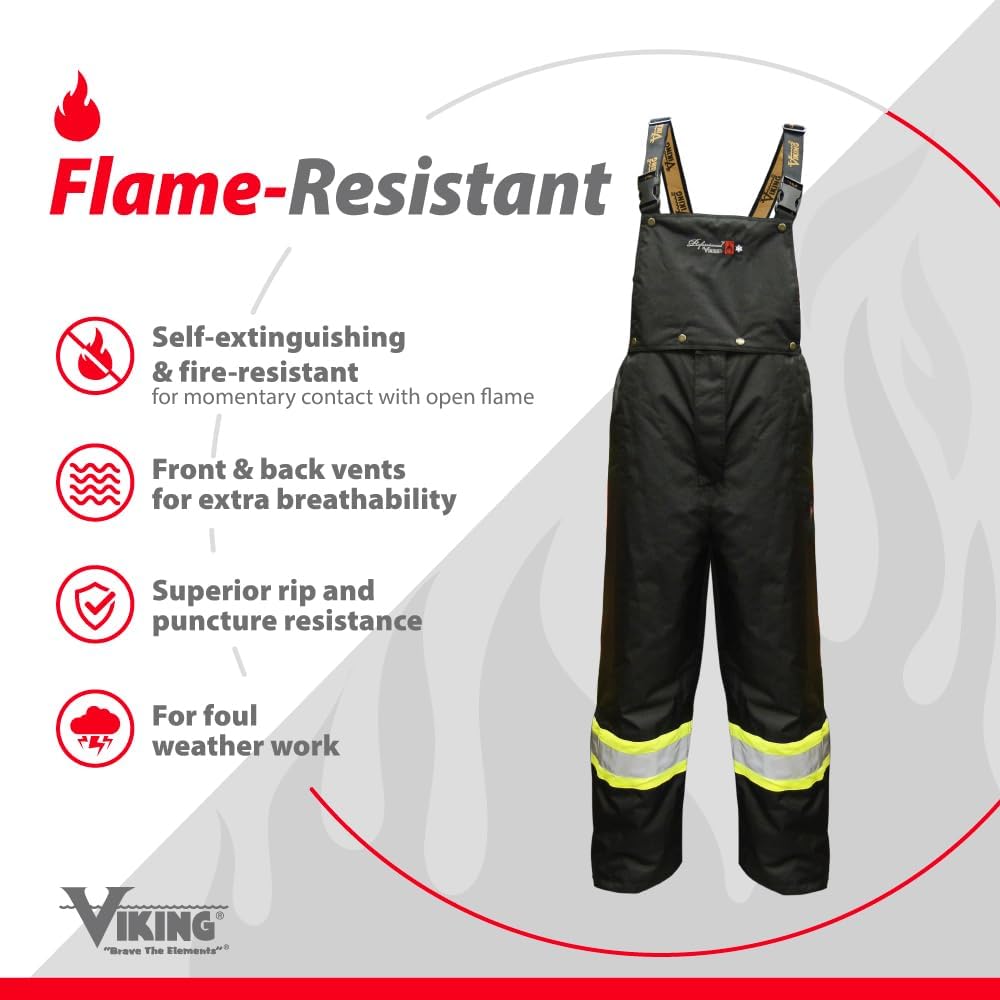 Viking Professional Insulated Waterproof Journeyman 300D Trilobal Rip-Stop Flame Retardant Overalls for Men