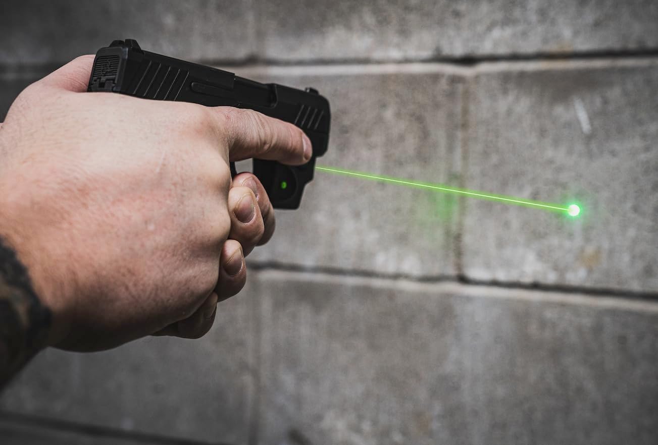 Viridian E Series Green Laser Sight, Custom Gun Fits, Railed or Non-Railed Pistols, Class 3R Green Laser Sight, 5mW Output