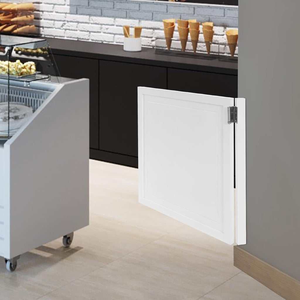 Swinging Door Cafe Doors,Solid Wood Swing Door Interior Saloon Half Partition Doors with 3 Hinges for House Kitchen Shop Entrance Pub Porch(35.4x35.4in-White-2)