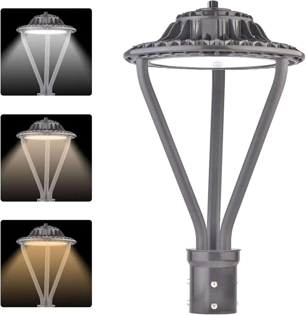 LED Post Top Light 30/50/75W Adjustable 9750 LM 3000/4000/5000K LED Circular Area Light Outdoor Pole Lights with Photocell, IP67 Parking Lot Lights Fixture Commercial Lighting, 100-277V ETL&DLC Listed