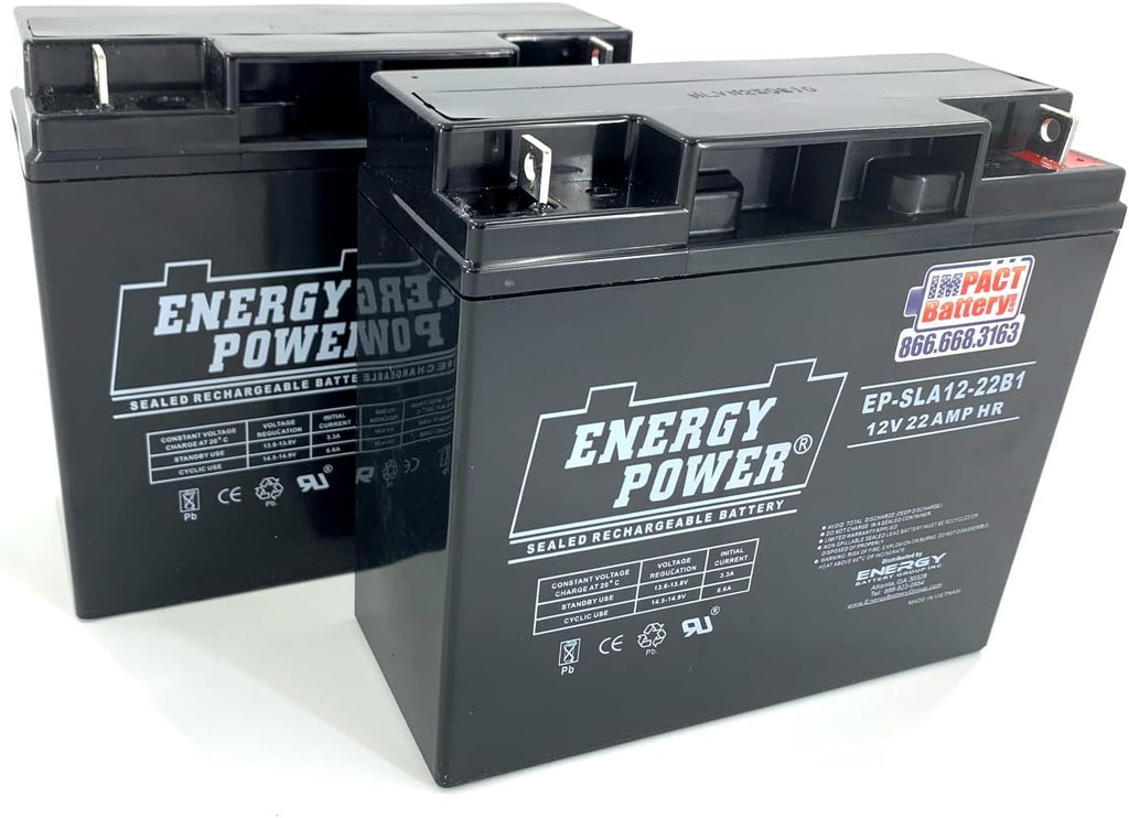 2-Pack 12V 22Ah AGM Batteries - 24V Mobility Scooter Battery Replacement (2x12V) for Go Go Elite Traveler Plus, Upgrade from 18Ah, About 20% Longer Runtime, Size 7.13' x 3.01' x 6.57'