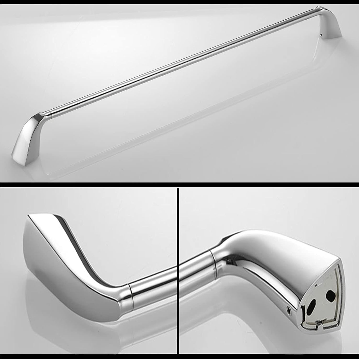 Towel Rail for Bathroom, 50cm/60cm Single Towel Bar Rail for Bathroom,Wall Mounted Towel Rod Holder,Polished Chrome Finish Screws Mounting/50cm (Size : 60cm)