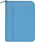 FranklinCovey - Thalia Ring-Bound Binder for FranklinCovey Planners | Simulated Leather - Zipper Binder (Pocket, Blue Lagoon)