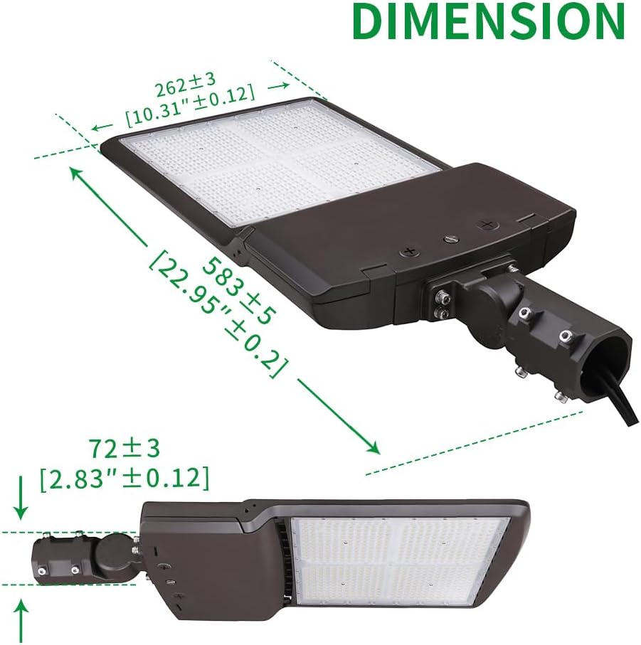 LED Parking Lot Light with Photocell and Slip Fitter Mount ETL 1PK | 300W to 150W Selectable 5000K to 3000K, 120-277V, Dusk to Dawn 0-10V Dimmable Shoebox Light, IP65 Outdoor Area Lighting
