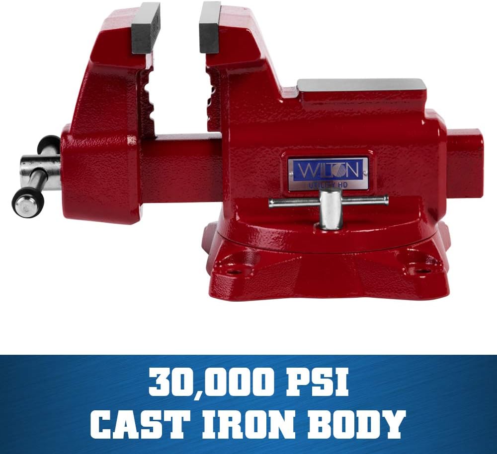 Wilton Utility HD Bench Vise, 6-1/2' Jaw Width, 6-1/4' Jaw Opening, 4-1/4' Throat (Model 656UHD)