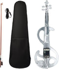 TSTS 4/4 Electric Violin Transparent Acrylic Body with Light Performance Type Violin Musical Instrument Adults Violins (Color : 02)