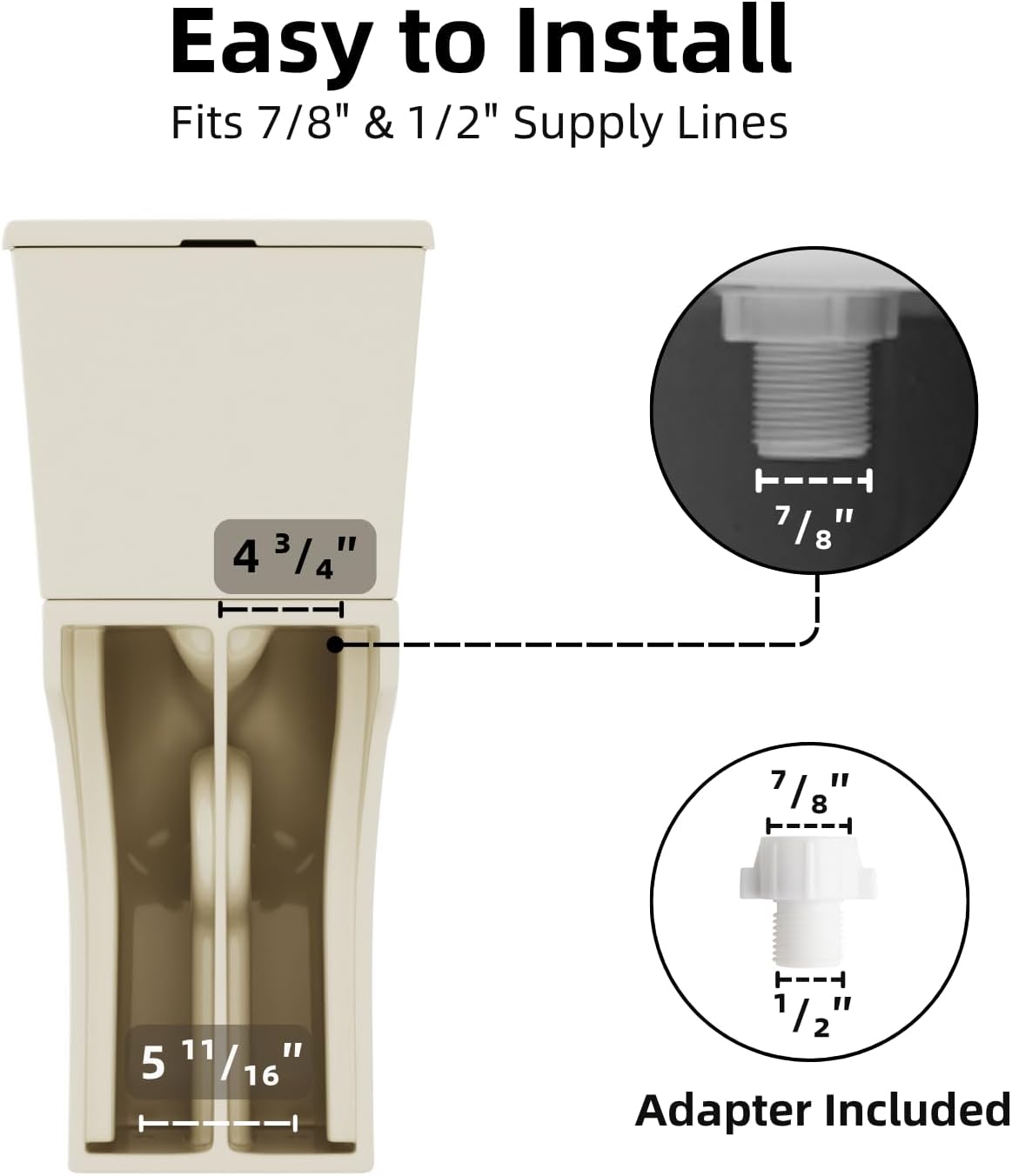 21 Inch Extra Tall Toilet for Seniors, Los Flexi Beige Toilet Two Piece With Skirted Design, 1.1/1.28 GPF Dual Flush, Powerful Siphon Jet, Soft-Close Seat and Quick Install, Bone Color, 12'' Rough-In