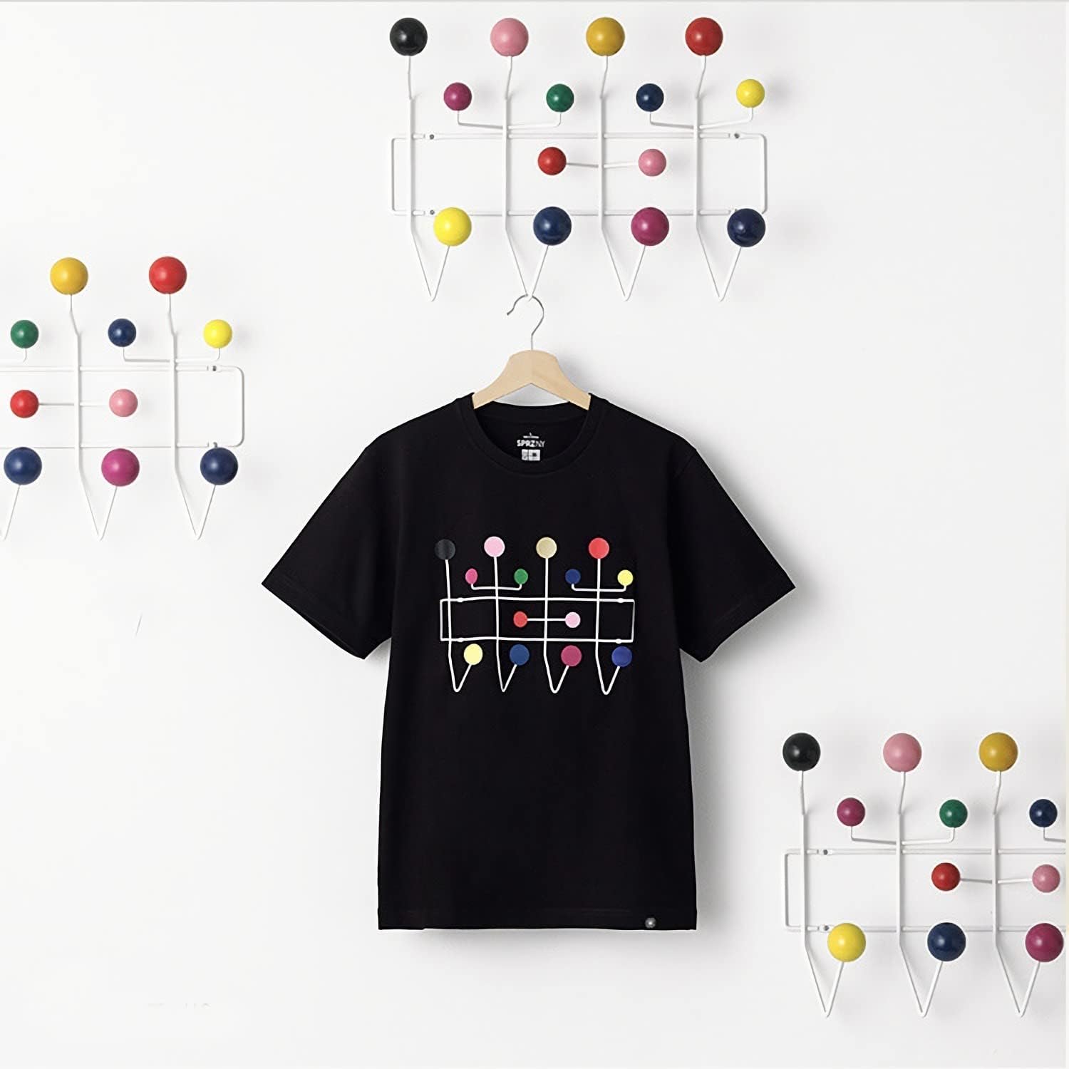 SHISEDECO Classic Hang it All Coat Rack, Mid Century Modern Wall Mounted Hooks with Painted Solid Wooden Balls, Decorative Creative Fashion Wood Hanger for Home, Bedroom (Multicolor)