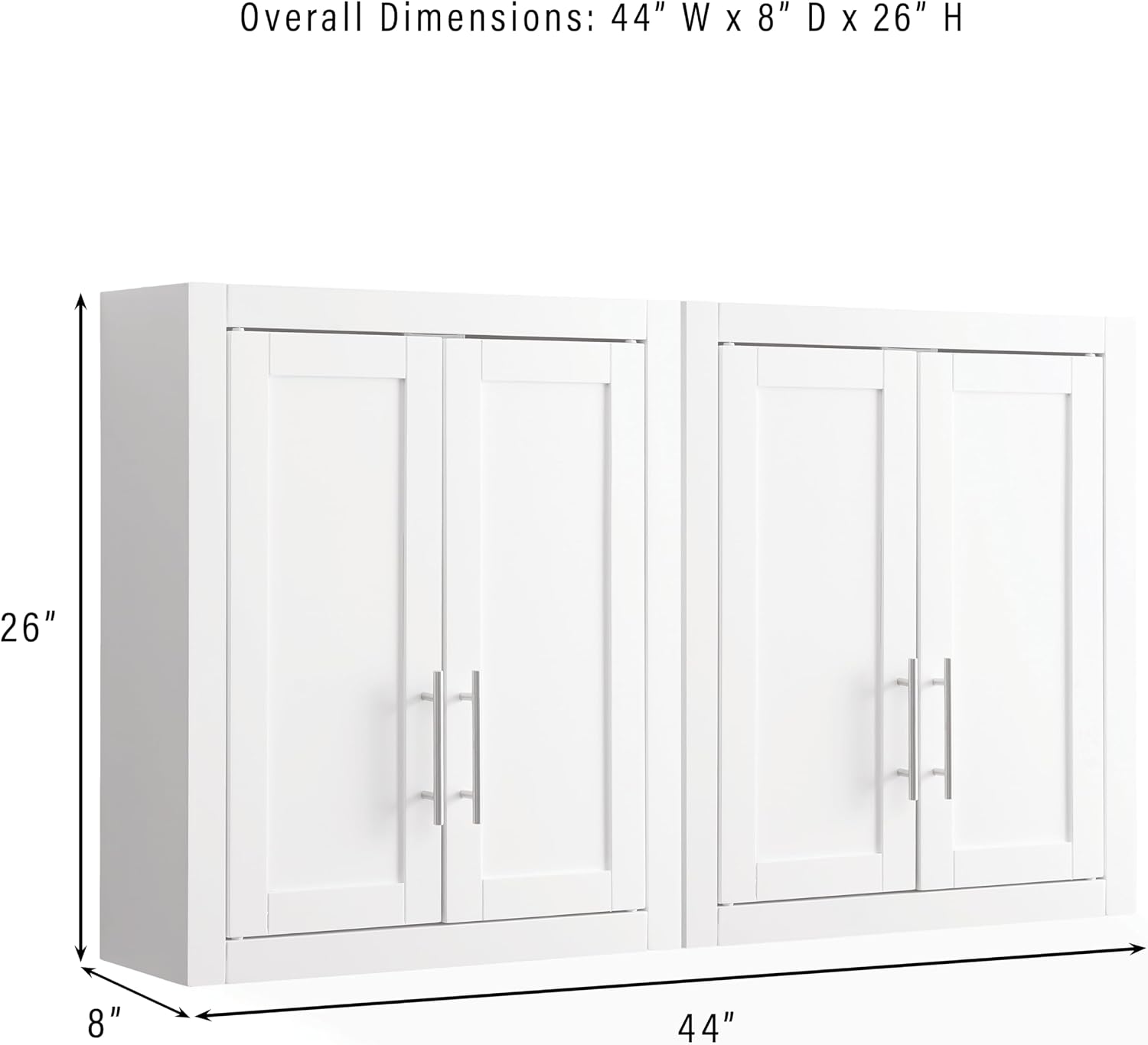 Crosley Furniture Savannah 2-Piece Wall Storage Cabinet, Cabinets for Laundry, Bathroom, Kitchen, White