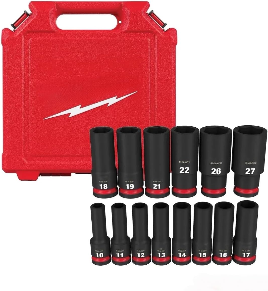 NEW 49-66-7014 for Milwaukee Impact Duty 1/2' Drive Metric 6 Point Socket Set -14PC