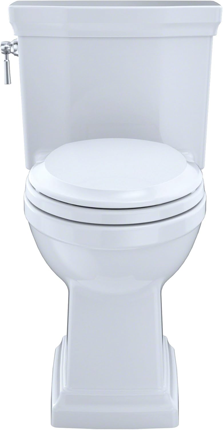 TOTO® Promenade® II One-Piece Elongated 1.28 GPF Universal Height Toilet with CEFIONTECT and Right-Hand Trip Lever, Cotton White - MS814224CEFRG#01
