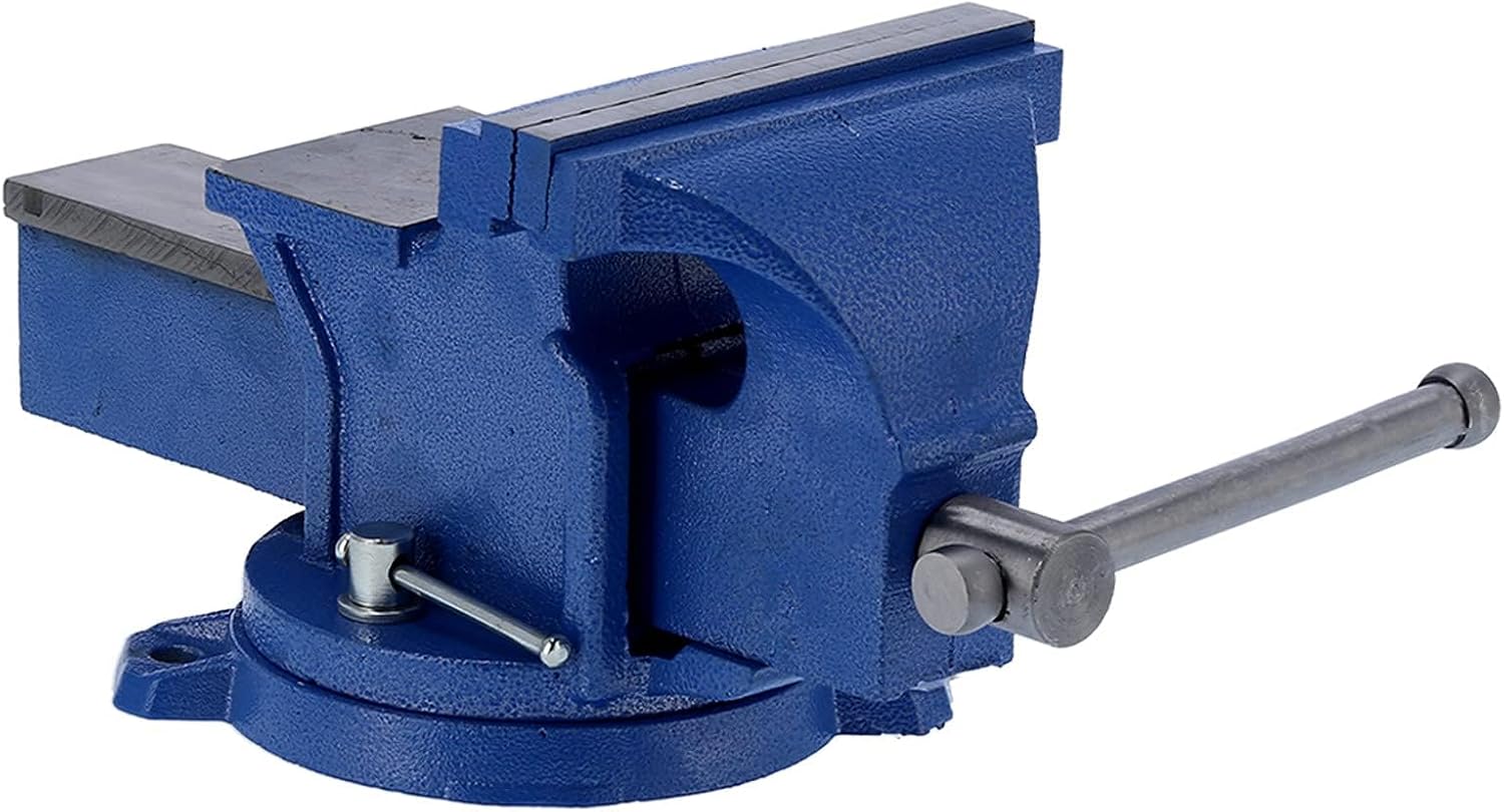 Bench Vise, 6in Locking Bench Vise, 360 Degree Swiveling Base Soldering Bench Vise with Anvil, Non‑Slip Manual Locking Multipurpose Bench and Pipe Vise