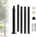 Street Light Pole, 16ft Tall Split Street Lamp Post for Outdoor Street Courtyard Parking Lot Lighting Post Fixtures with Mounting Ground Cage (16FT 114+76mm)