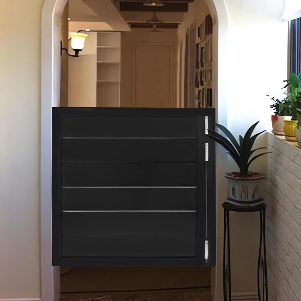 Swinging Doors Cafe Doors with 3 Hinges,Wood Swing Door Interior Saloon Half Partition Door for House Kitchen Shop Entrance Pub Porch(35.4 * 35.4in-Black)