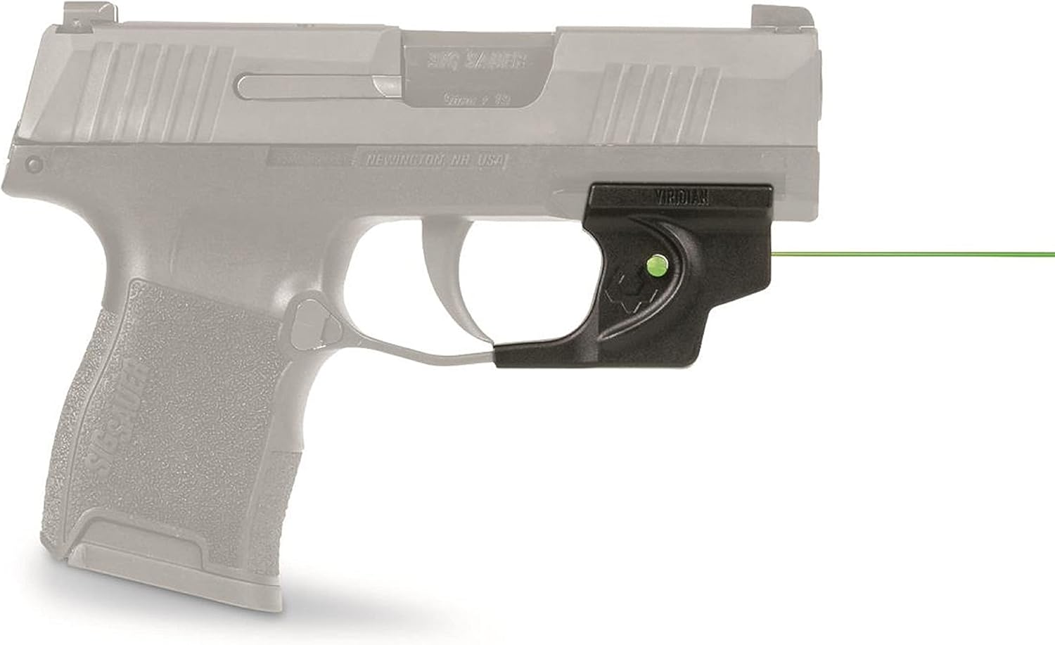 Viridian E Series Green Laser Sight, Custom Gun Fits, Railed or Non-Railed Pistols, Class 3R Green Laser Sight, 5mW Output