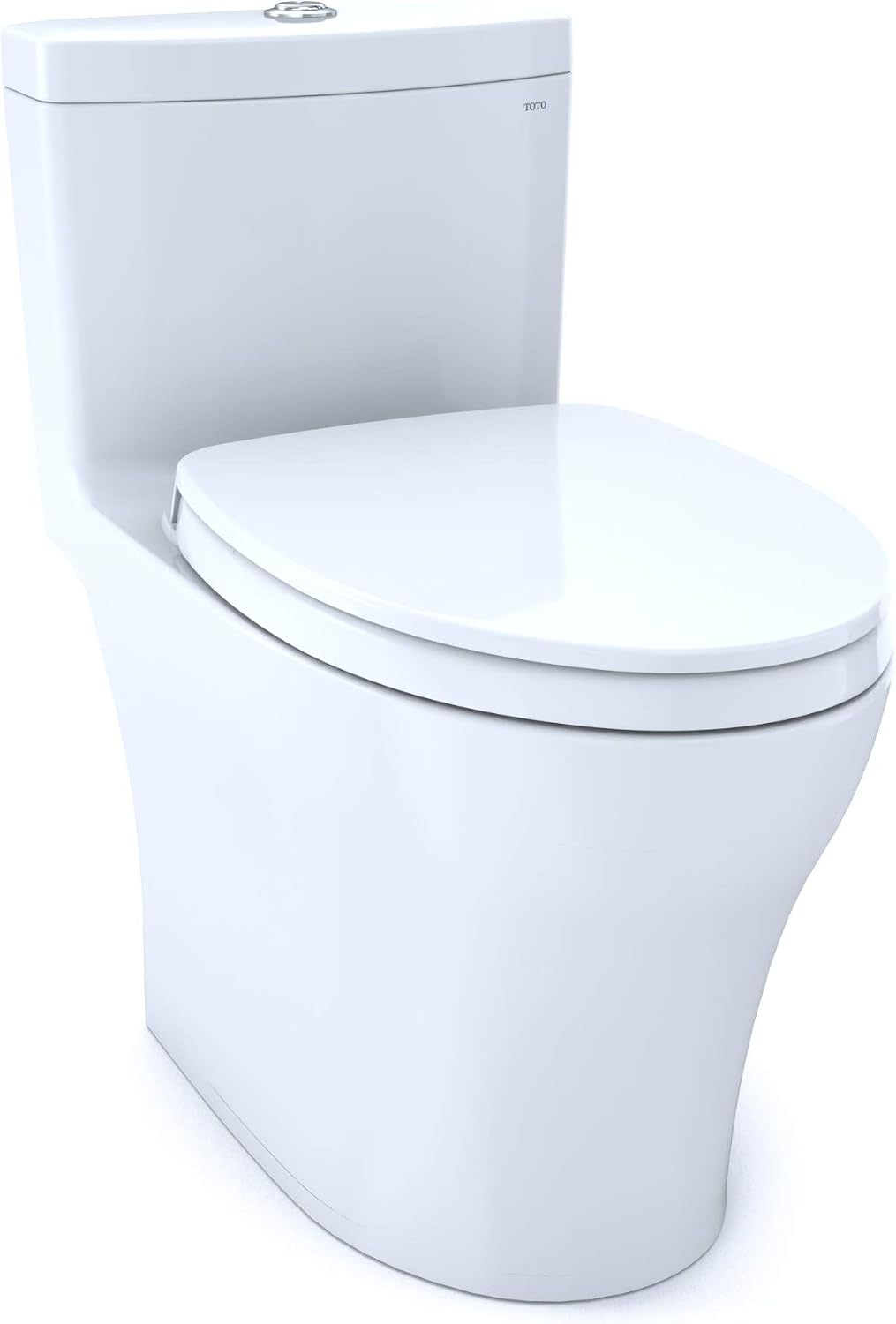 TOTO® Aquia® IV One-Piece Elongated Dual Flush 1.28 and 0.9 GPF Universal Height, WASHLET®+ Ready Toilet with CEFIONTECT®, Cotton White- MS646124CEMFGN#01