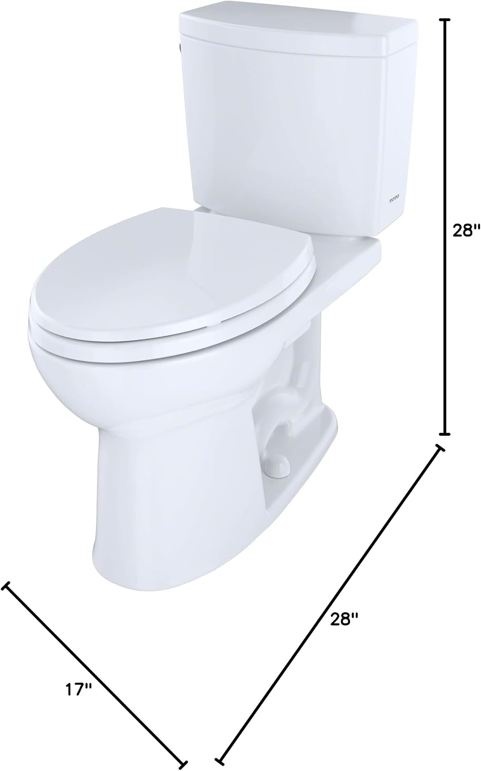 TOTO Drake II 1G Two-Piece Elongated 1.0 GPF Universal Height Toilet with CEFIONTECT, Cotton White - CST454CUFG#01